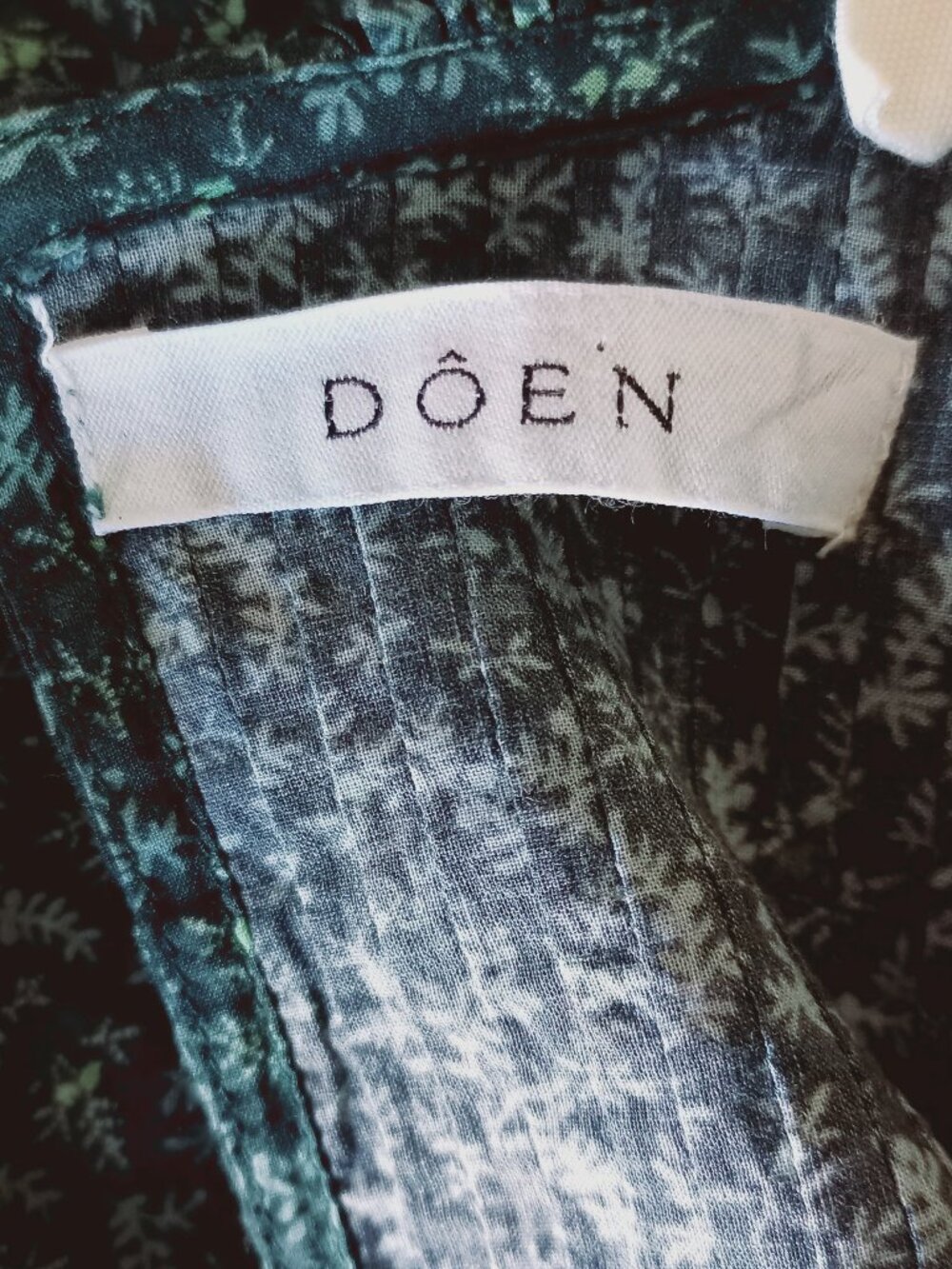 DOEN green floral cotton blouse - Picture 13 of 15